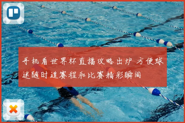 手机看世界杯直播攻略出炉 方便球迷随时追赛程和比赛精彩瞬间